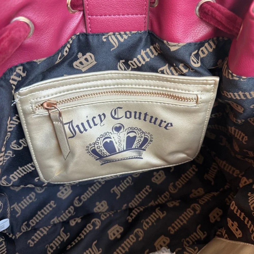 New Juicy Couture Juicy Crown Daydreamer Tote Shoulder Bag Cranberry Red